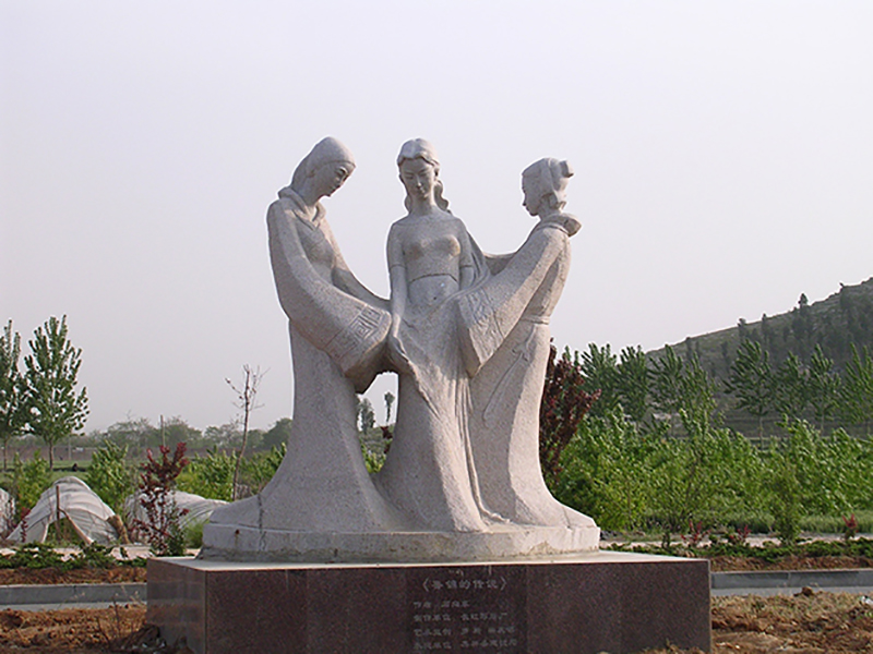 鲁锦传说石雕像雕塑