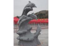 海豚雕塑-青石